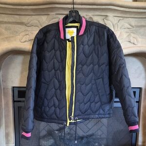 Rosenthal Navy Puffer Jacket with Pink and Yellow Trim